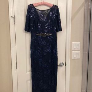 Adrianna Papell hand beaded mesh evening gown.Size 10.